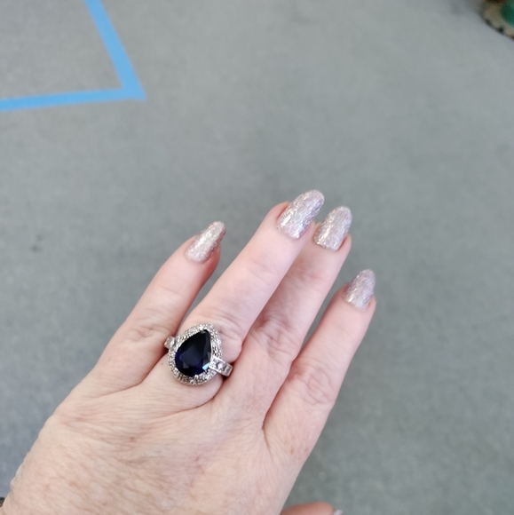 Lab created Blue Sapphire sz7 - Picture 3 of 3